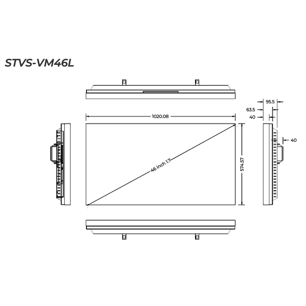 MÀN HÌNH GHÉP LCD STARVIEW 46" 500 NITS FHD VIỀN 0,88MM STVS-VM46L