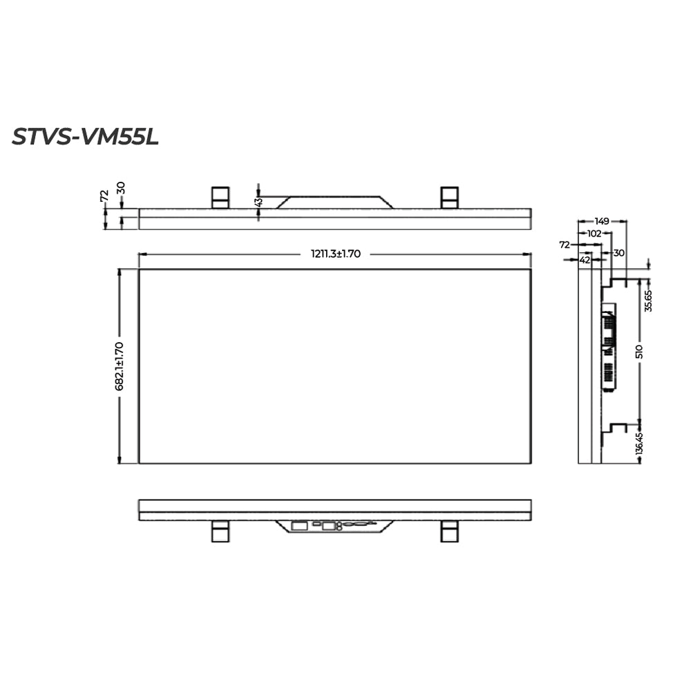 MÀN HÌNH GHÉP LCD STARVIEW 55" 500 NITS FHD VIỀN 0,88MM STVS-VM55L